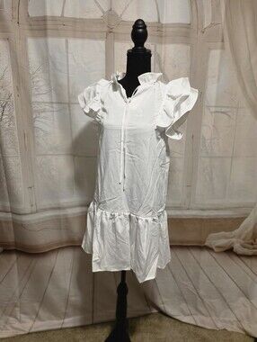 Kohl's White Ruffle Sleeve Mini Dress